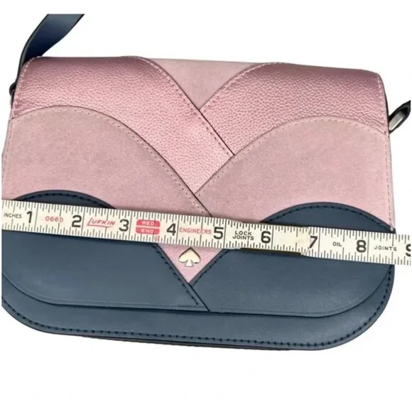 Kate Spade Pink and Blue Bag like new Nadine Patchwork Medium Flap Shoulder Bag - Picture 8 of 14